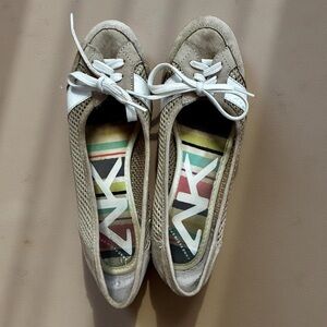 Anne Klein Sport Beige and White Flats